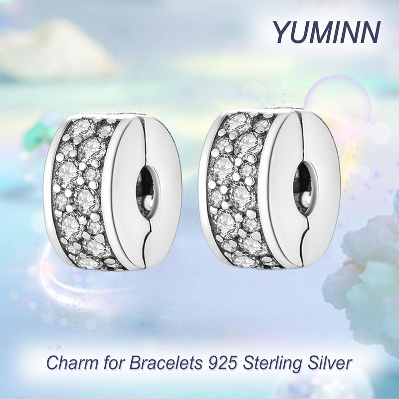 YUMINN 925 Sterling Silver Charms for Bracelets Gold Love and Heart Charms Cherry Blossom Dangle Beads Jewelry for Women - Image 2